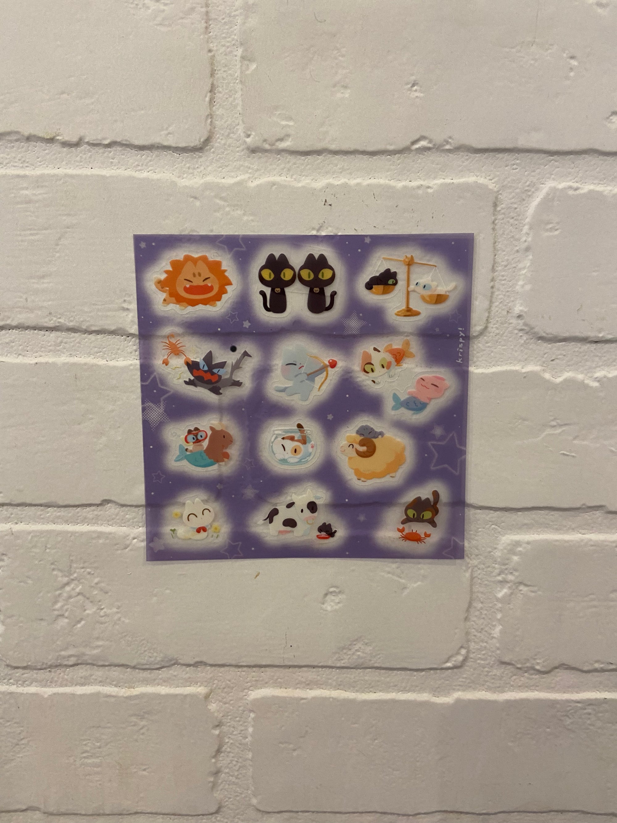 Cat Zodiac Transparent Sticker Sheet