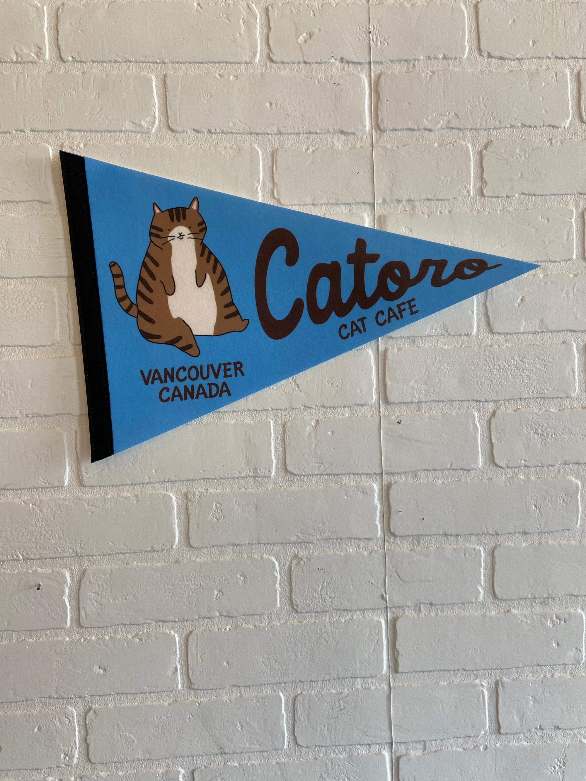 Catoro Cat Cafe Pennant - Blue