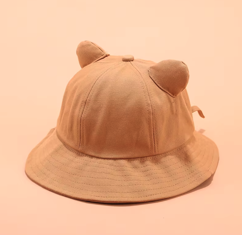 Bucket Hat with Cat Ears - Khaki
